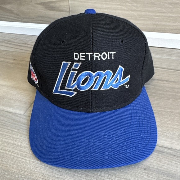 Sports Specialties Other - Vintage Sports Specialties Detroit Lions Script Hat Snapback NFL Black Wool Cap
